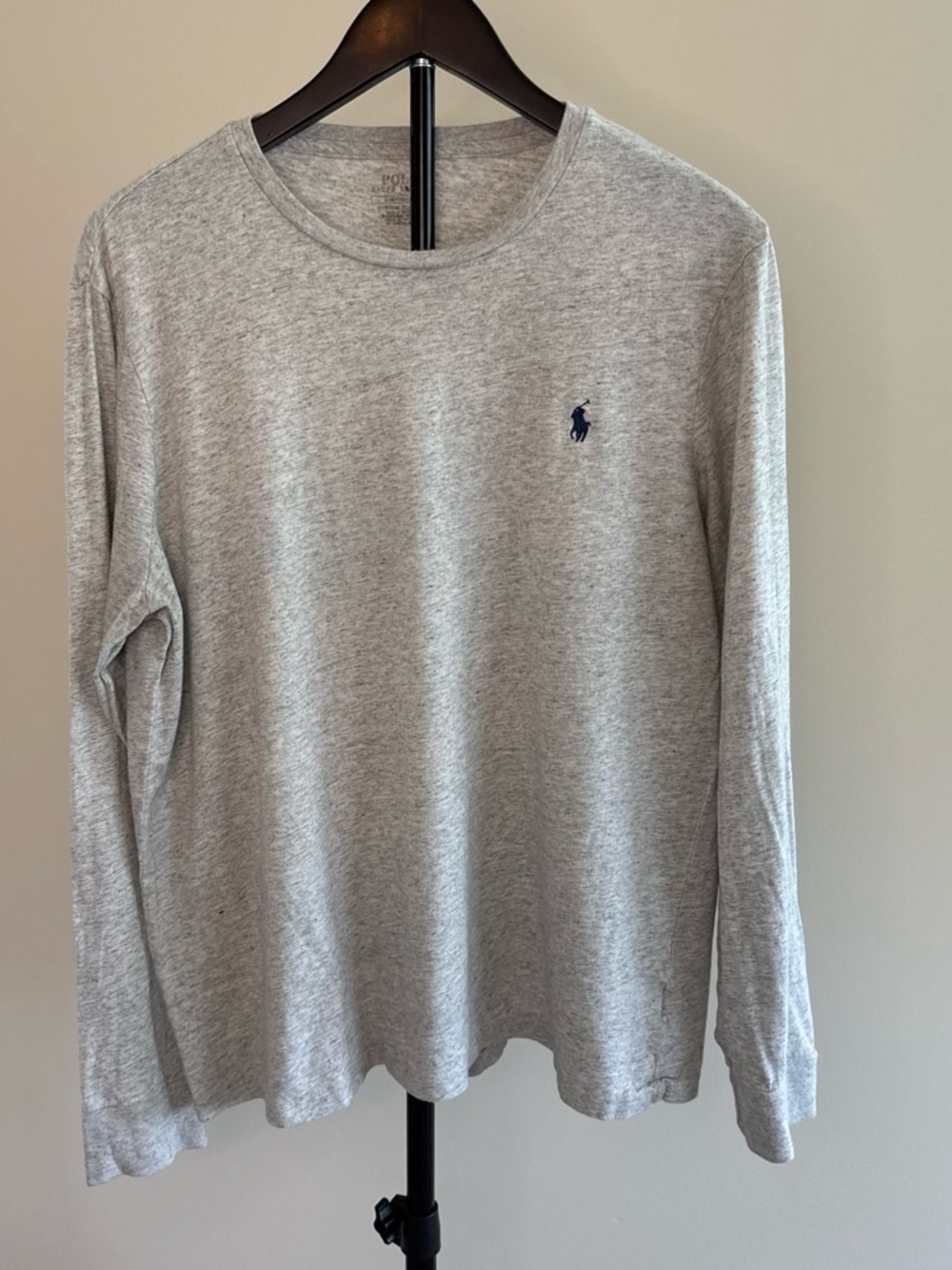 Polo Ralph Lauren Men's Slim Fit Long Sleeve T-Shirt in Grey Heather-L